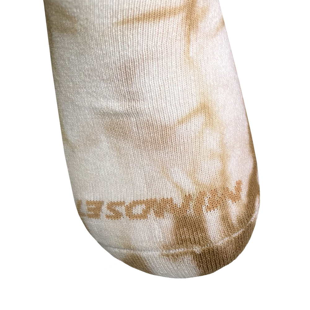 Beige Tie Dye Pilates Grip High Socks