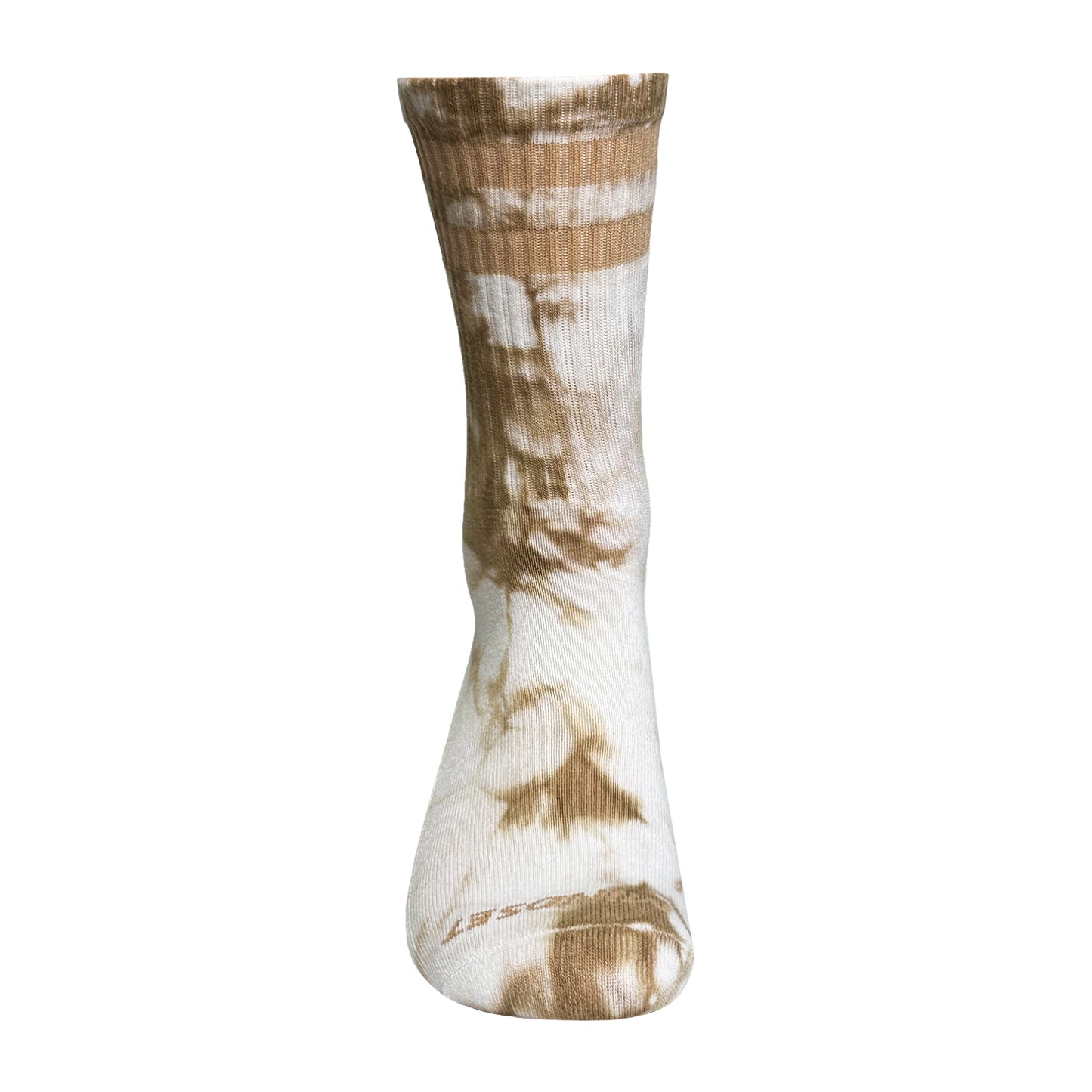 Beige Tie Dye Pilates Grip High Socks