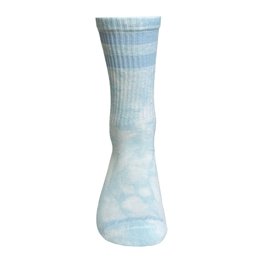 Baby Blue Tie Dye Pilates Grip High Socks