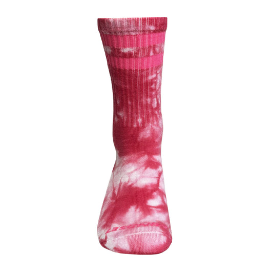 Pink Tie Dye Pilates Grip High Socks