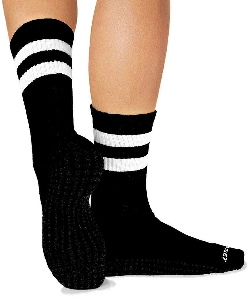 Black Pilates Grip High Socks